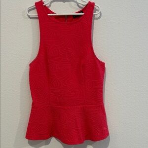 Express Dark Pink Textured Peplum Top